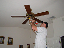 Dave installing the light.