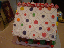 finished gingerbread house