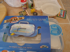 Hunter's new hermit crab supplies.