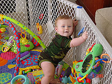 Hunter loves to stand now...