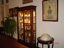 Cabinet with lights on.