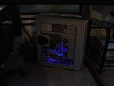 Heidi's case with black light.