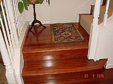 Wood step and landing.